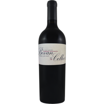 Bottle shot for 2019 Bevan Cellars Tin Box Vineyard Cabernet Sauvignon Library Release
