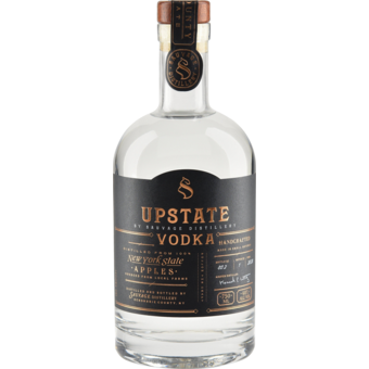 Bottle shot for  Upstate Vodka Black Grey Lable (U)p