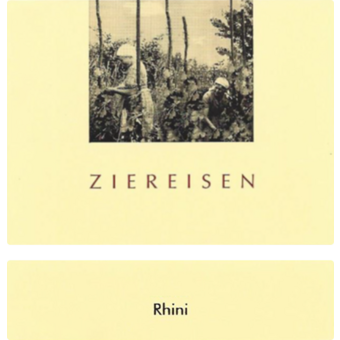 Label shot for 2021 Weingut Ziereisen "Rhini" Blauer Spatburgunder