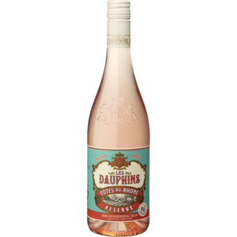 Bottle shot for 2025 Les Dauphins Cotes Du Rhone Rose