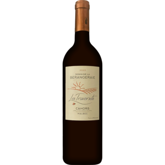 Bottle shot for 2023 Domaine La Berangeraie Cahors "Les Traversets"