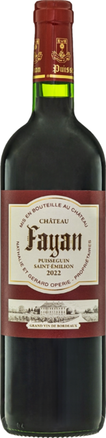 Bottle shot for 2022 Chateau Fayan Puisseguin