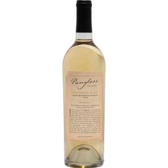 Bottle shot for 2023 Pangloss Sauvignon Blanc Moon Mountain