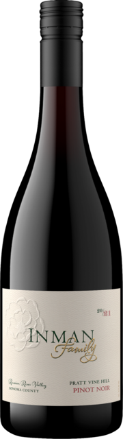 Bottle shot for 2021 Inman Family Pratt Vine Hill Russian River Valley Pinot Noir