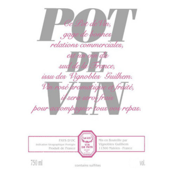 Label shot for 2025 Chateau Guilhem Rose 'Pot De Vin'