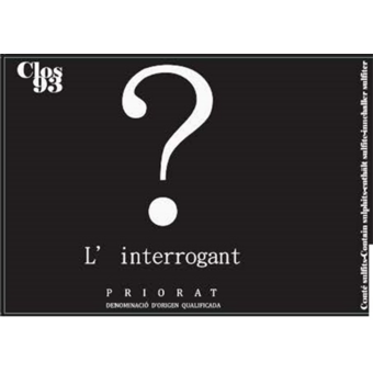 Label shot for 2021 Clos 93 L'interrogant Priorat