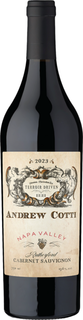 Bottle shot for 2023 Andrew Cotti Rutherford Cabernet Sauvignon