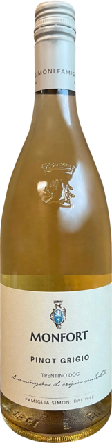 Bottle shot for 2024 Monfort Pinot Grigio Trentino
