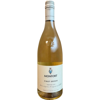 Bottle shot for 2024 Monfort Pinot Grigio Trentino