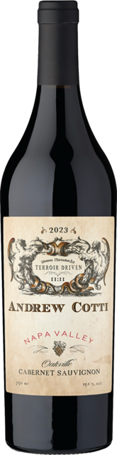 Bottle shot for 2023 Andrew Cotti Oakville Cabernet Sauvignon