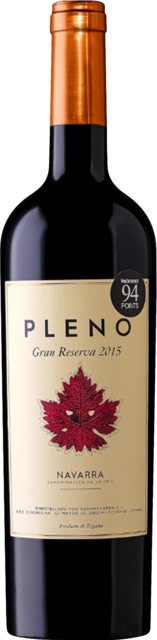 Bottle shot for 2015 Pleno Gran Reserva Navarra