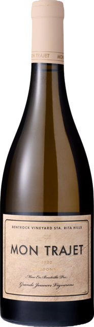 Bottle shot for 2022 Mon Trajet Chardonnay Santa Rita Hills