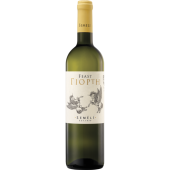 Bottle shot for 2025 Semeli Feast White