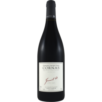 Bottle shot for 2024 Vincent Paris Cornas Granit 60 Vieilles Vignes