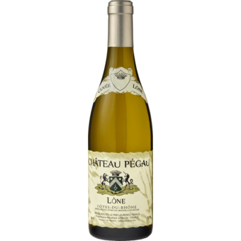 Bottle shot for 2025 Chateau Pegau Cotes Du Rhone Blanc Cuvee Lone