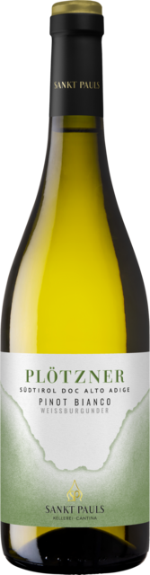 Bottle shot for 2023 St Pauls Alto Adige Pinot Bianco Plotzner