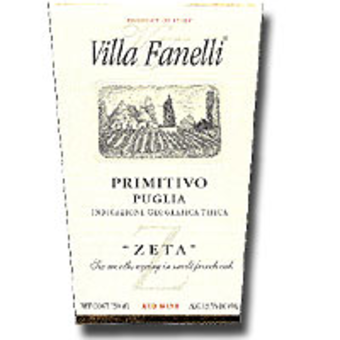 Label shot for  Villa Fanelli Primitivo Zeta