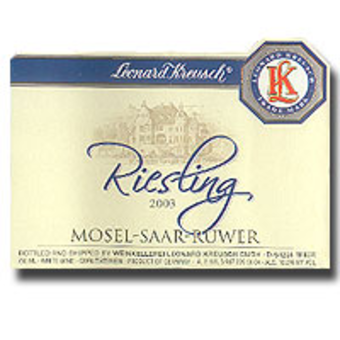 Label shot for 2011 Leonard Kreusch Riesling Blue Bottle