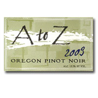 Label shot for 2003 A To Z Pinot Noir