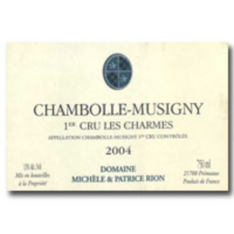 Label shot for 2004 Patrice Rion Les Charmes Chambolle Musigny