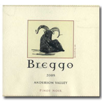 Label shot for 2005 Breggo Pinot Noir Anderson Valley