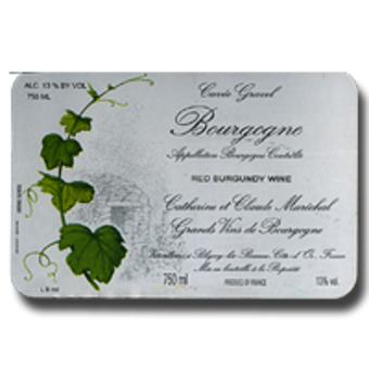 Label shot for 2005 Marechal Bourgogne Rouge Cuvee Gravel
