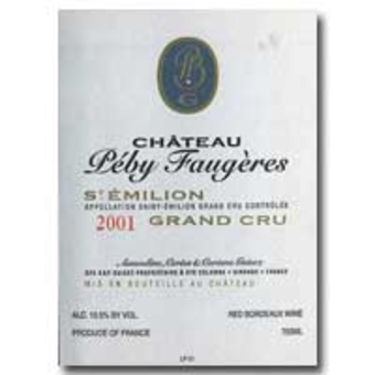 Label shot for 2001 Chateau Peby Faugeres
