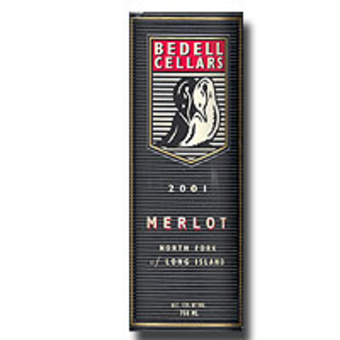Label shot for 2001 Bedell Cellars Merlot