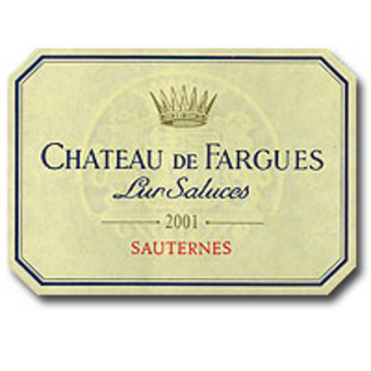 Label shot for 2001 Chateau De Fargues