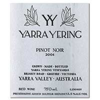 Label shot for 2004 Yarra Yering Pinot Noir