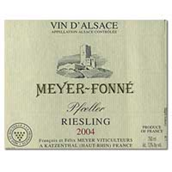 Label shot for 2004 Meyer Fonne Pfoeller Riesling