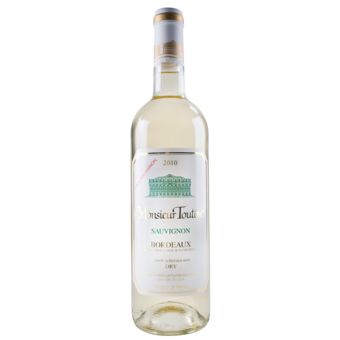 Bottle shot for 2010 Monsieur Touton Sauvignon Blanc