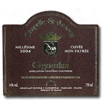 Label shot for 2004 Arnoux Gigondas