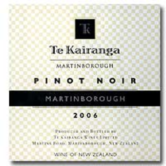 Label shot for 2006 Te Kairanga Pinot Noir