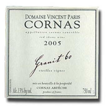 Label shot for 2005 Paris Cornas Granit 60