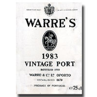 Label shot for 1983 Warre's Vintage Port