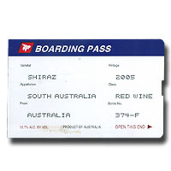 Label shot for 2005 Boarding Pass Shiraz