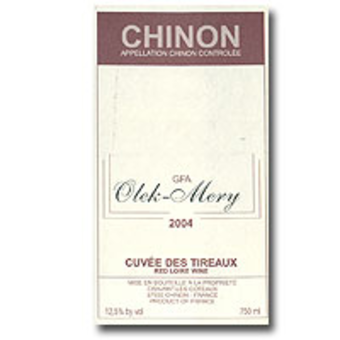 Label shot for 2004 Olek Mery Chinon Des Tireaux
