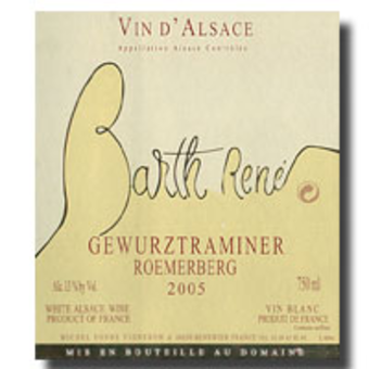 Label shot for 2005 Barth Rene Roemerberg Gewurztraminer