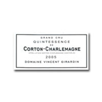 Label shot for 2005 Vincent Girardin Corton Charlemagne Quintessence