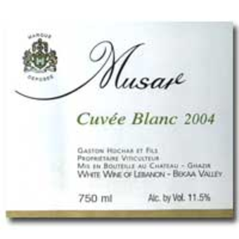 Label shot for 2004 Chat Musar Cuvee White