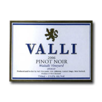 Label shot for 2006 Valli Waitaki Pinot Noir