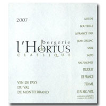 Label shot for 2007 Hortus La Bergerie Blanc