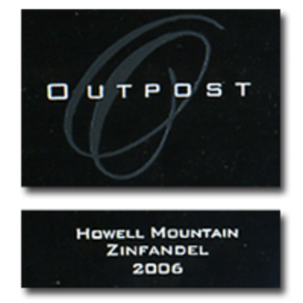 Label shot for 2006 Outpost Zinfandel Howell Mountain