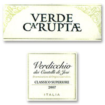 Label shot for 2007 Moncaro Verdi Di Ca Ruptae Verdicchio Castello Di Jesi