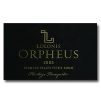 Label shot for 2005 Lolonis Orpheus Petite Sirah