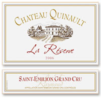 Label shot for 2006 Chateau Quinault Lenclos La Reserve