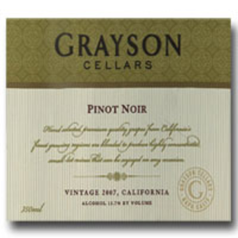 Label shot for 2007 Grayson Pinot Noir