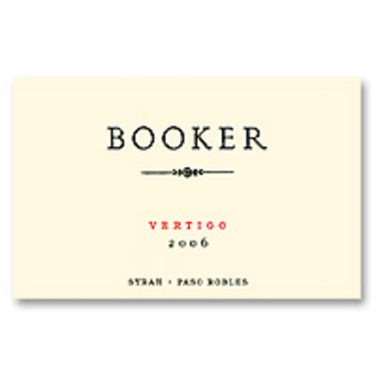 Label shot for 2006 Booker Vertigo Syrah