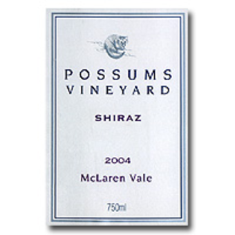 Label shot for 2004 Possums Shiraz